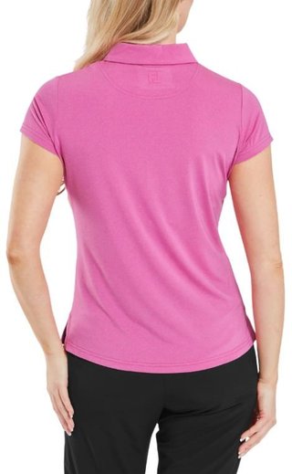 FootJoy Cap Sleeve Lisle polo de mujer, heather hot pink
