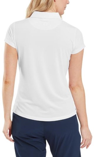 FootJoy Cap Sleeve Lisle polo de mujer, blanco