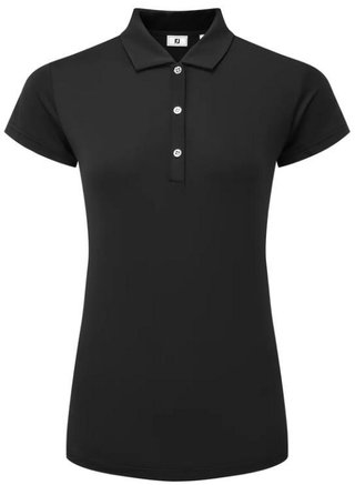 FootJoy Cap Sleeve Lisle polo de mujer, negro