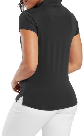 FootJoy Cap Sleeve Lisle polo de mujer, negro