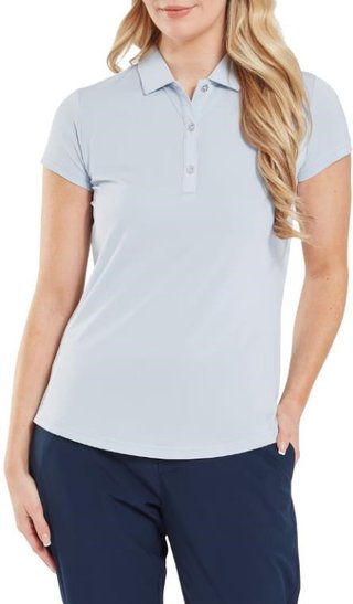 FootJoy Cap Sleeve Lisle polo de mujer, skyway