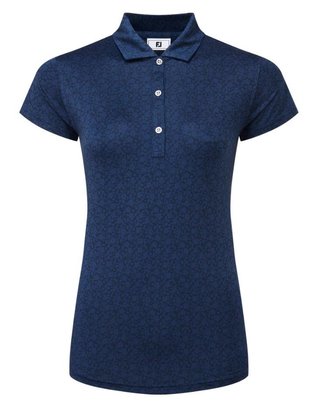 FootJoy Painted Floral Cap Sleeve polo de mujer, azul marino