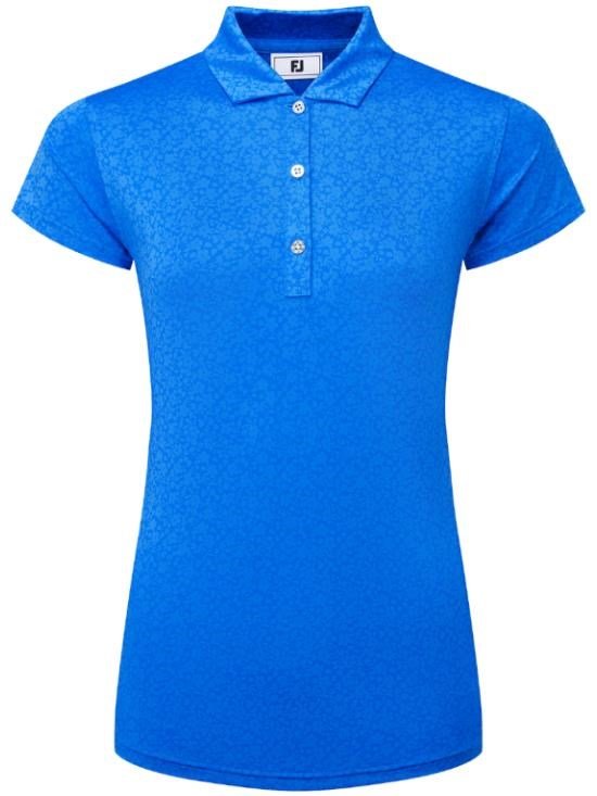 FootJoy Painted Floral Cap Sleeve Lisle polo de mujer, cobalto