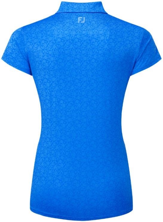 FootJoy Painted Floral Cap Sleeve Lisle polo de mujer, cobalto
