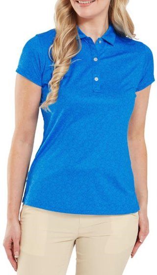 FootJoy Painted Floral Cap Sleeve Lisle polo de mujer, cobalto