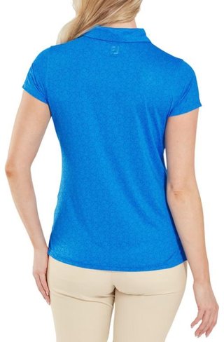 FootJoy Painted Floral Cap Sleeve Lisle polo de mujer, cobalto