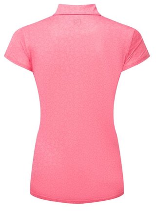 FootJoy Painted Floral Cap Sleeve Lisle polo de mujer, pink lemonade