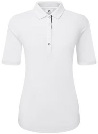 FootJoy Half Sleeve Ruched Lisle polo de mujer, blanco