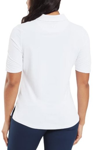 FootJoy Half Sleeve Ruched Lisle polo de mujer, blanco