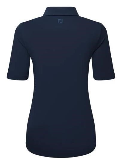 FootJoy Half Sleeve Ruched Lisle polo de mujer, azul marino