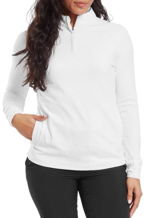 FootJoy Half-Zip Midlayer sudadera de mujer, blanca
