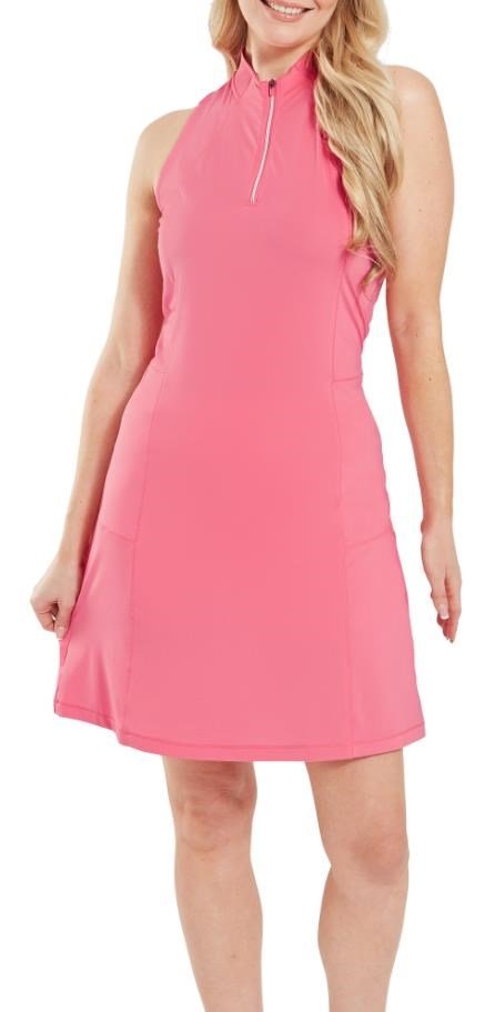 FootJoy 1/4-Zip Sleeveless vestido de mujer sin mangas, pink lemonade