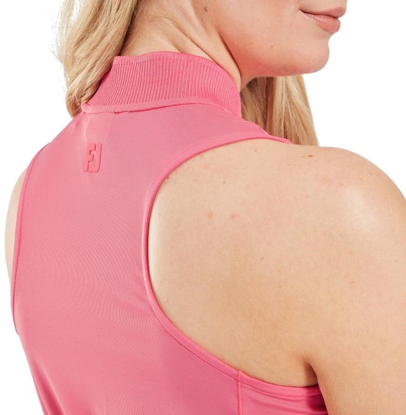FootJoy 1/4-Zip Sleeveless vestido de mujer sin mangas, pink lemonade