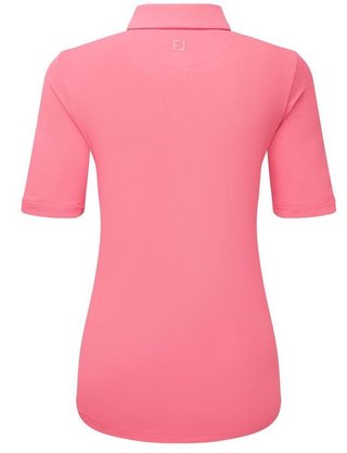FootJoy Half Sleeve Ruched Lisle polo de mujer, pink lemonade