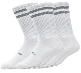 FootJoy ComfortSof Crew calcetines de hombre, blanco/gris (3 pares)