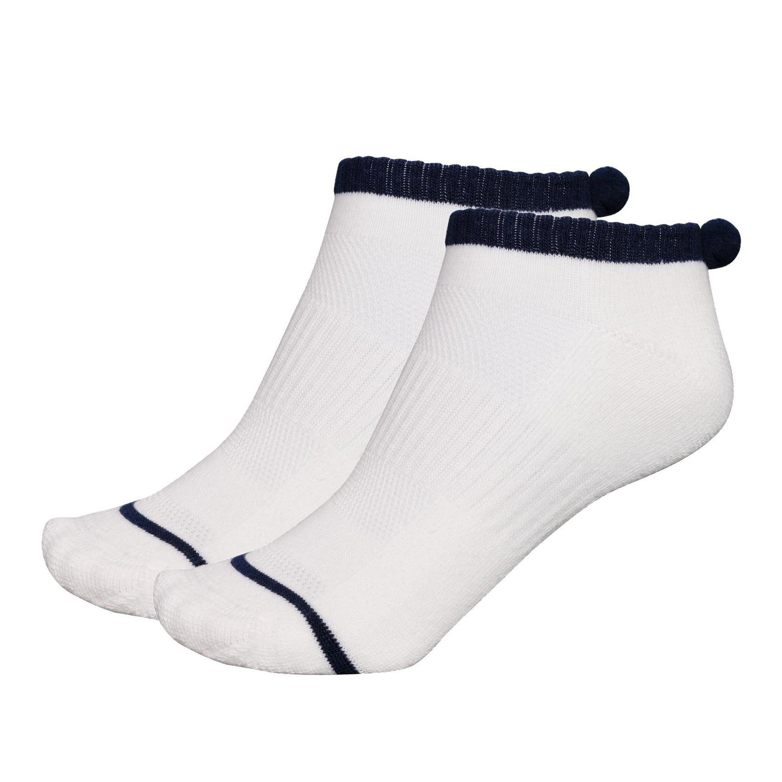 FootJoy ProDry Pom-Pom calcetines de mujer, blanco/marino