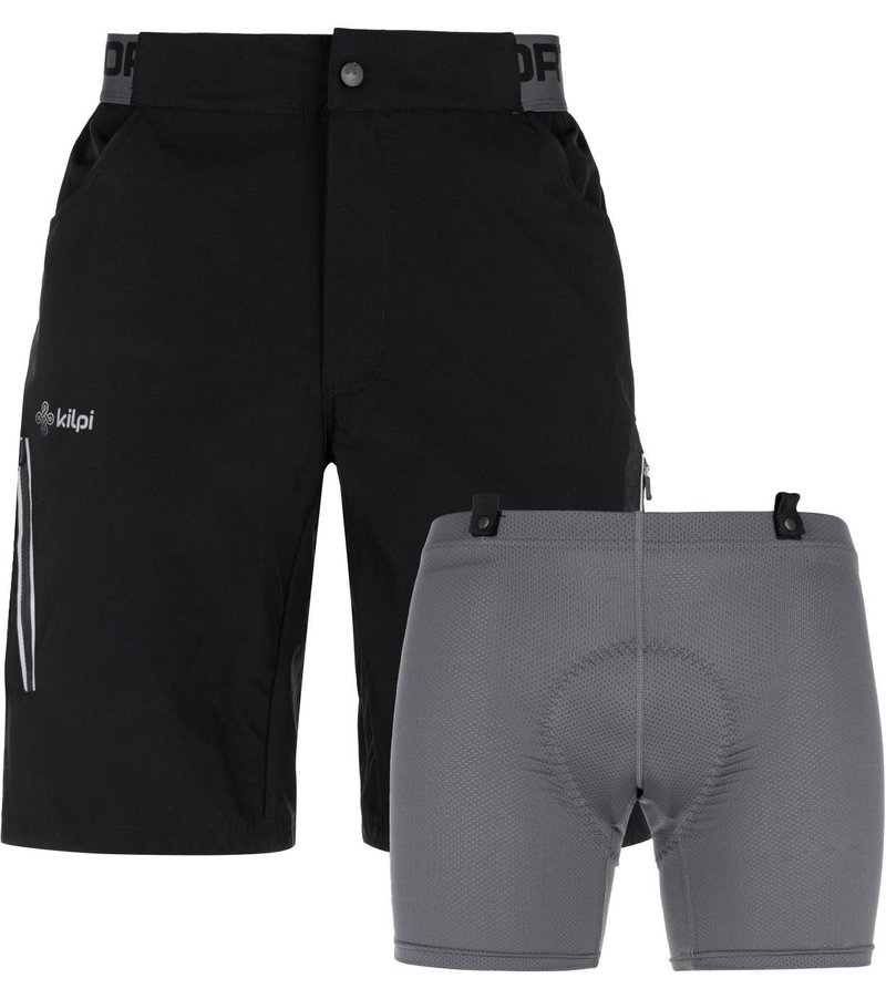 Kilpi Trackeer-M pantalones cortos de ciclismo para hombre, negro
