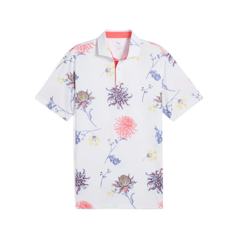 Puma Mattr Dahlia polo de hombre, white glow/peach frost