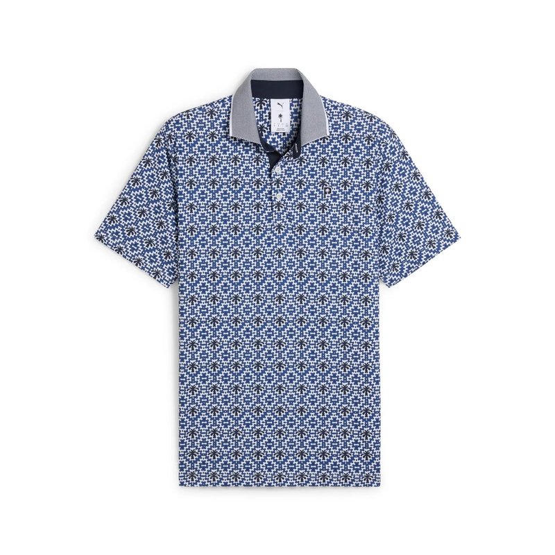Puma X PTC Tile polo de hombre, white glow/deep navy