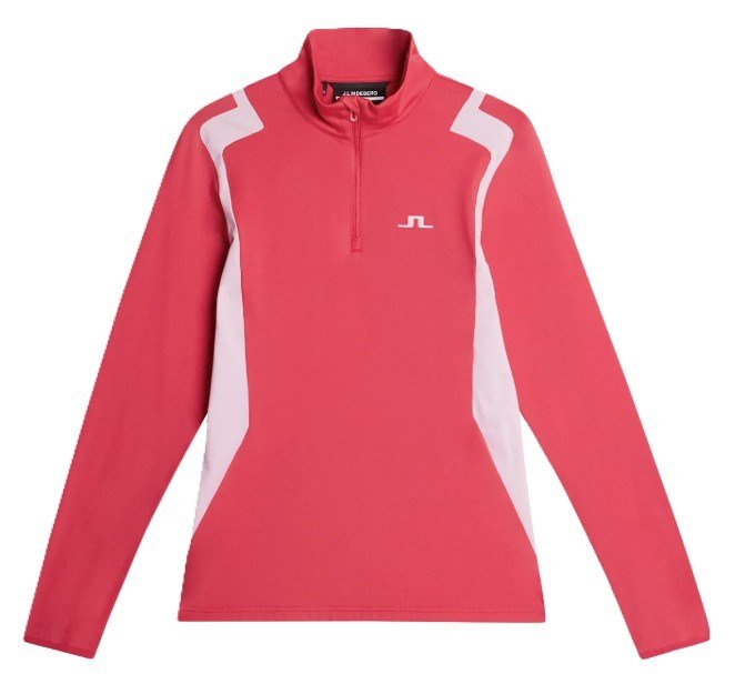J.Lindeberg Mae Quarter Zip Mid capa intermedia de mujer, azalea