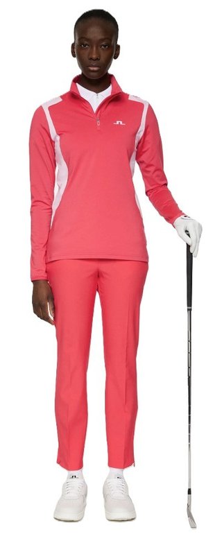 J.Lindeberg Mae Quarter Zip Mid capa intermedia de mujer, azalea
