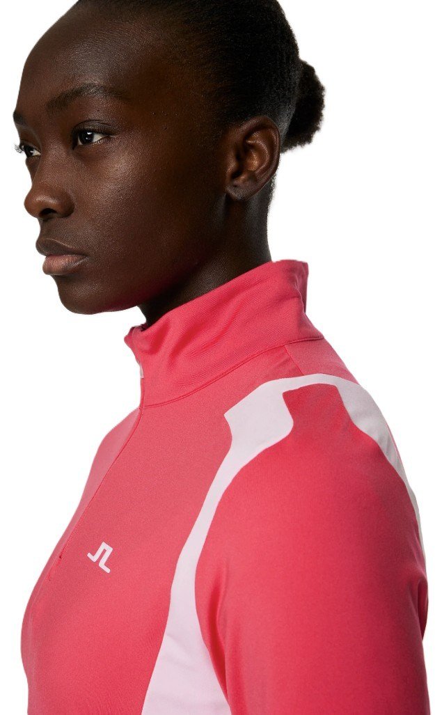 J.Lindeberg Mae Quarter Zip Mid capa intermedia de mujer, azalea