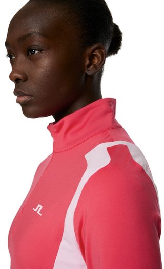 J.Lindeberg Mae Quarter Zip Mid capa intermedia de mujer, azalea