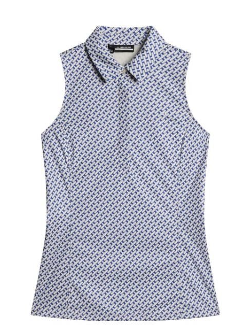 J.Lindeberg Dena Print Sleeveless camiseta de mujer sin mangas, tour geo moonbeam