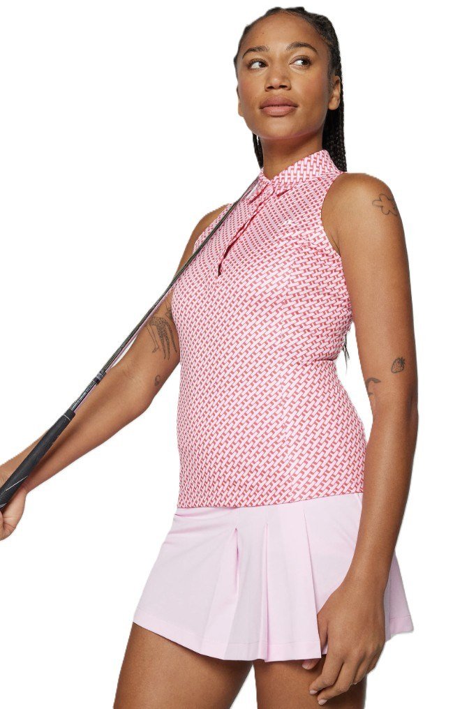 J.Lindeberg Dena Print sin mangas polo de mujer, tour geo pink