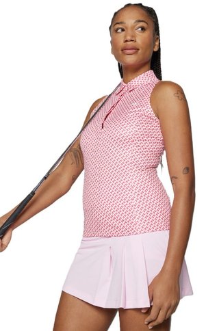J.Lindeberg Dena Print sin mangas polo de mujer, tour geo pink