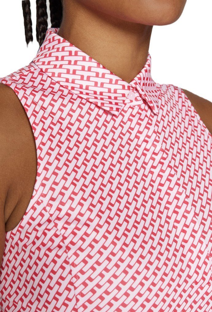 J.Lindeberg Dena Print sin mangas polo de mujer, tour geo pink