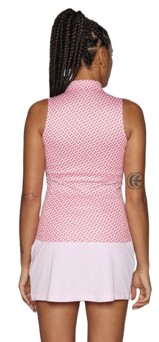 J.Lindeberg Dena Print sin mangas polo de mujer, tour geo pink