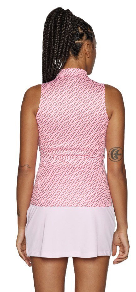J.Lindeberg Dena Print sin mangas polo de mujer, tour geo pink