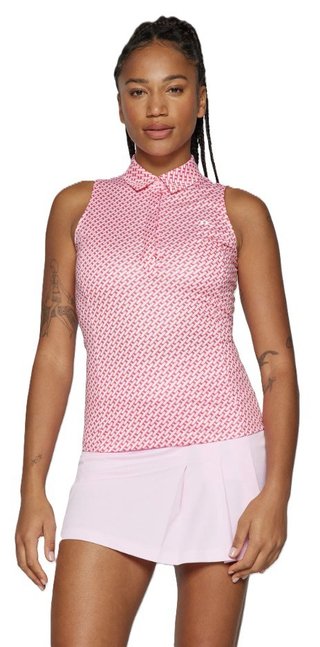 J.Lindeberg Dena Print sin mangas polo de mujer, tour geo pink