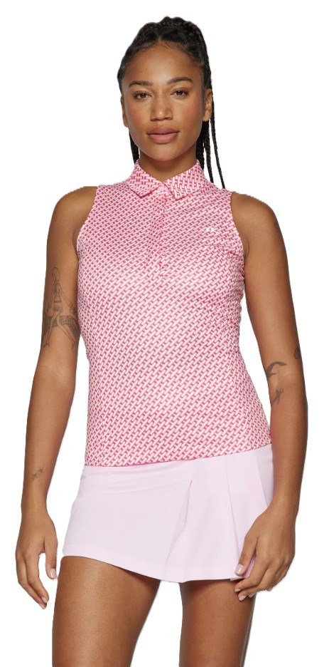 J.Lindeberg Dena Print sin mangas polo de mujer, tour geo pink