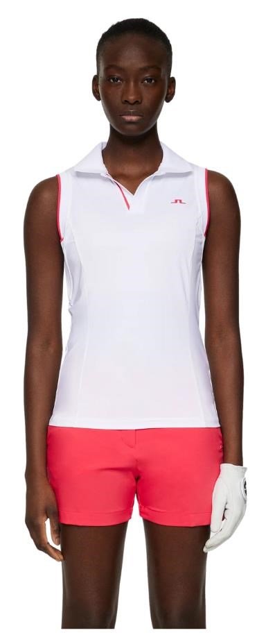 J.Lindeberg Viola Sleeveless polo de mujer, blanco