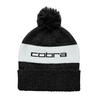 Cobra Pom Beanie gorro de invierno, negro puma/brillo blanco