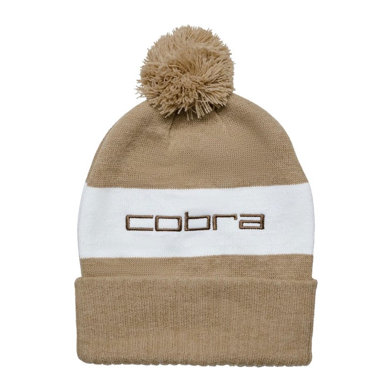 Cobra Pom Beanie gorro de invierno, light sand/white glow