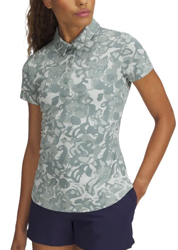 Under Armour Playoff 3.0 Printed polo de mujer, silica green