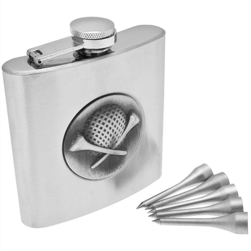 Longridge Golfers Hip Flask Set