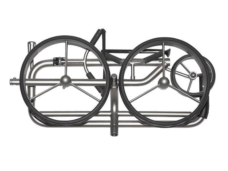 JuCad Titan trolley manual de 3 ruedas + bolsa de transporte JTT, titanio