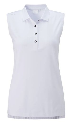 PING Solene Sleeveless polo de mujer, blanco