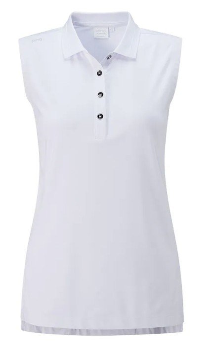 PING Solene Sleeveless polo de mujer, blanco