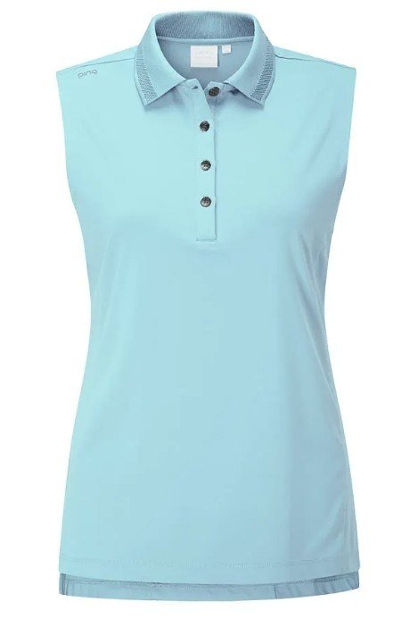 PING Solene sleeveless polo de mujer, azul cielo