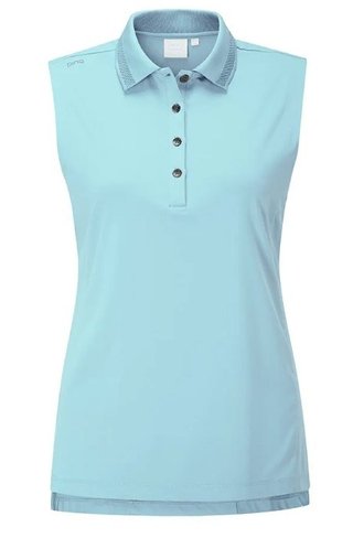 PING Solene sleeveless polo de mujer, azul cielo