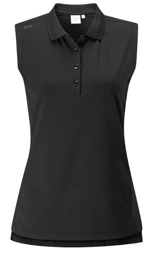 PING Solene Sleeveless polo de mujer, negro