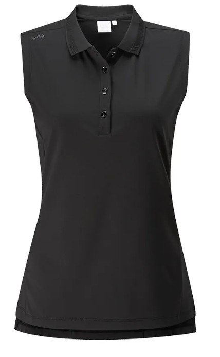 PING Solene Sleeveless polo de mujer, negro