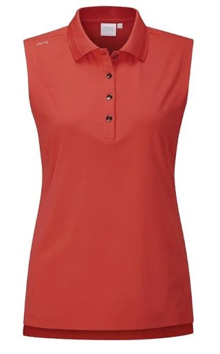 PING Solene sleeveless polo de mujer, rich red