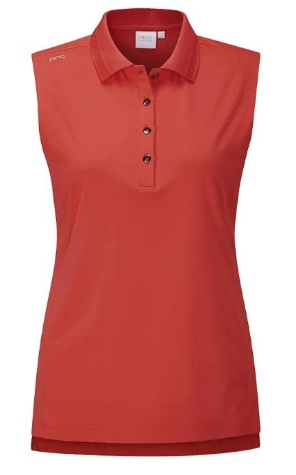 PING Solene sleeveless polo de mujer, rich red
