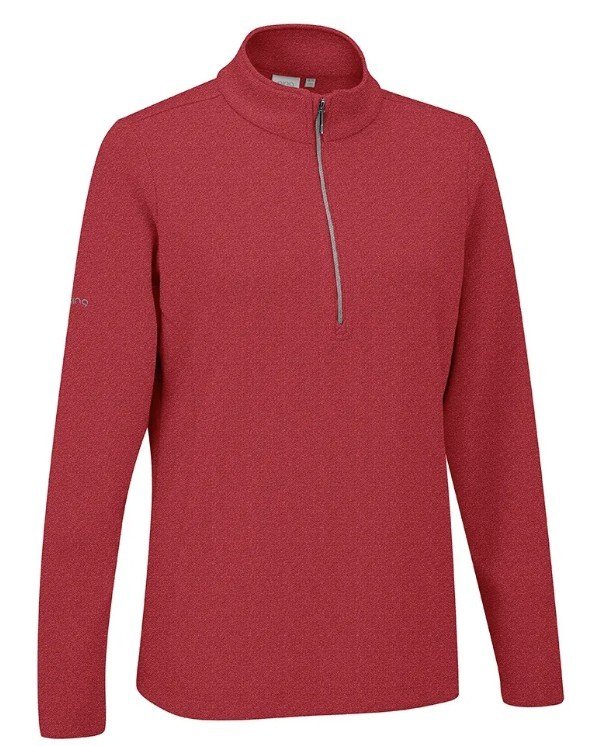 PING Lyla Half Zip Ribbed forro polar de mujer, rich red marl